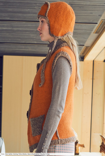 Knopf-Weste mit Mütze