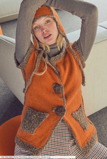 Knopf-Weste mit Mütze