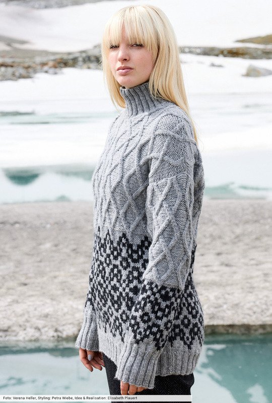 Rautenpulli mit Jacquardpasse - Bild 4