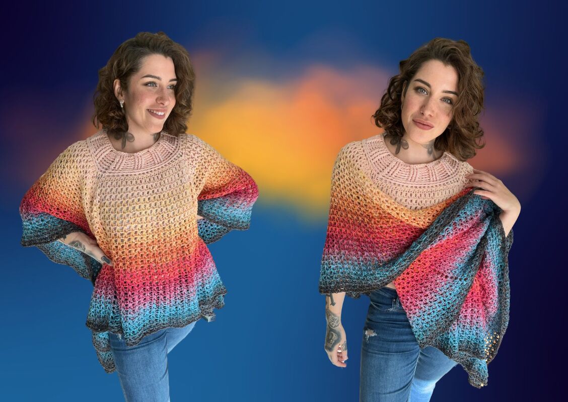 Häkelanleitung Poncho "RAINBOW DIAMOND" - Bild 2
