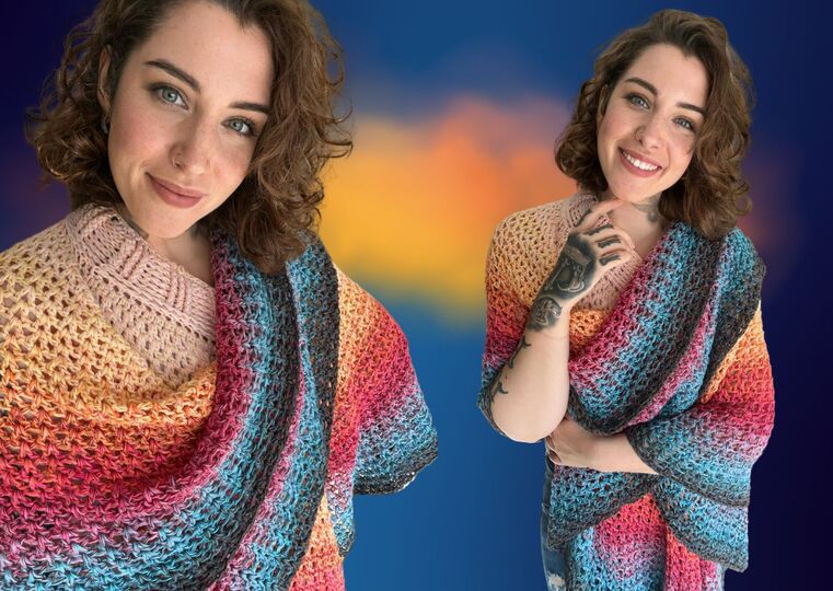 Häkelanleitung Poncho "RAINBOW DIAMOND"