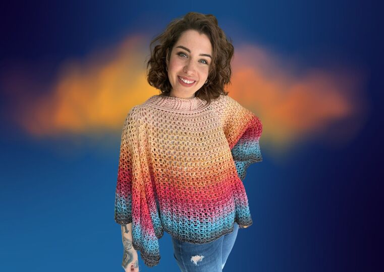 Häkelanleitung Poncho "RAINBOW DIAMOND"