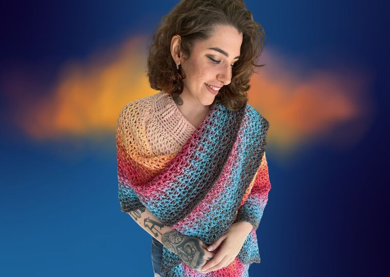 Häkelanleitung Poncho "RAINBOW DIAMOND"