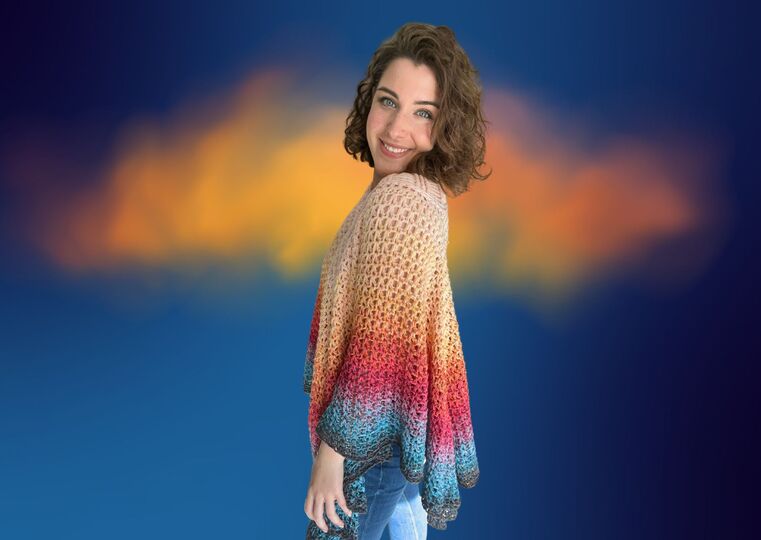 Häkelanleitung Poncho "RAINBOW DIAMOND"