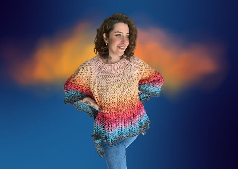 Häkelanleitung Poncho "RAINBOW DIAMOND"