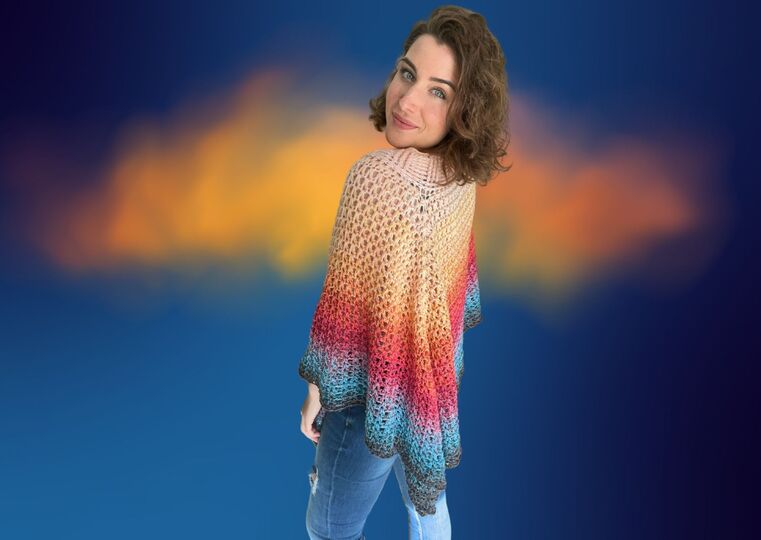 Häkelanleitung Poncho "RAINBOW DIAMOND"