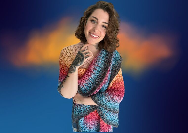 Häkelanleitung Poncho "RAINBOW DIAMOND"