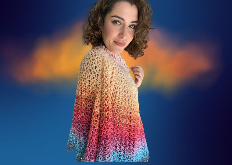 Häkelanleitung Poncho "RAINBOW DIAMOND"