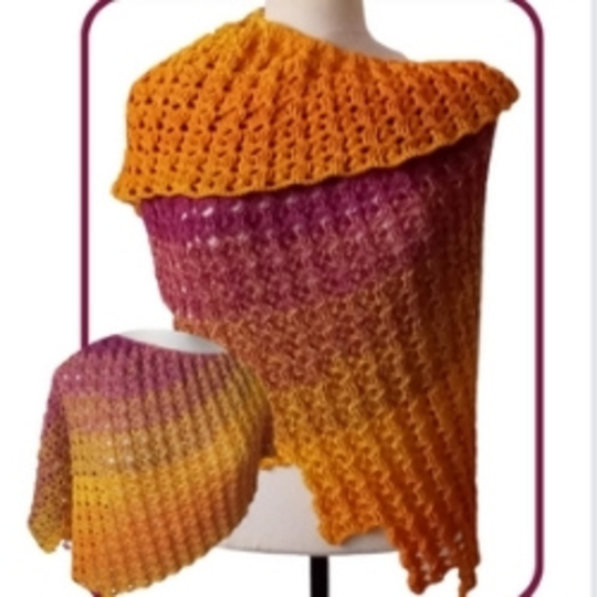 Tutorial  "TRIANGLE Shawl CROCHET" for Intermediate