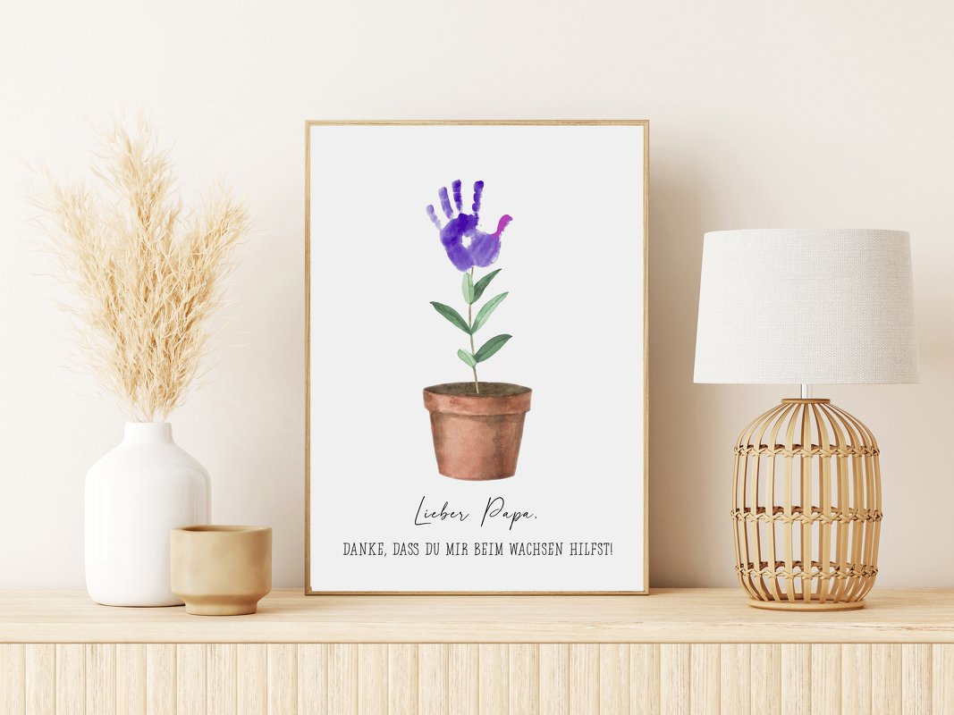 Poster Handabdruck Geschenk Vatertag Geschenk für den Papa - Bild 2
