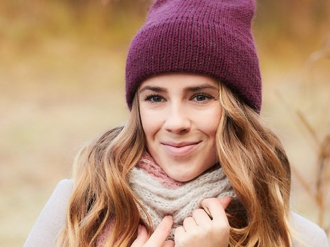 Warme Mütze mit doppeltem Bündchen