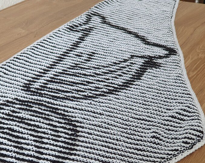 Wal, flaches Tuch, Schattenstricken, Illusionsstricken, Motivtuch