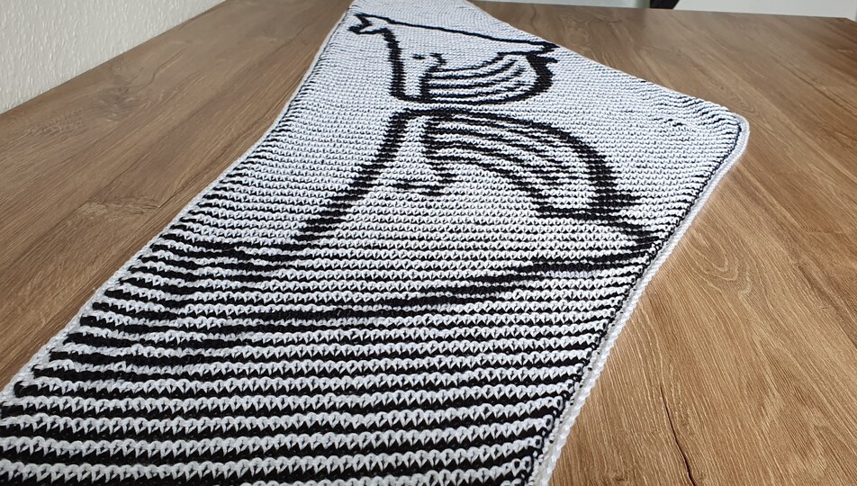 Whale, Shadow Knitting, Illusion Knitting, Flat Motif Shawl