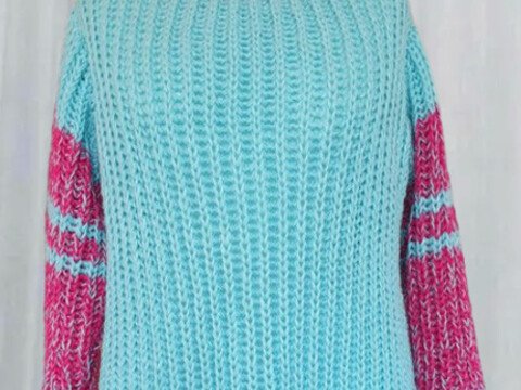 Anleitung für den gestrickten Damen - Pullover Voll-patenter Sportiie