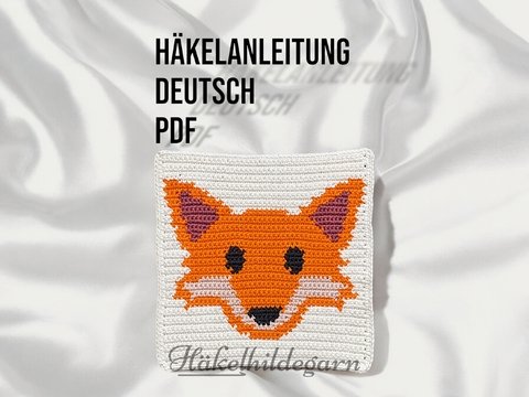 Häkelanleitung Fuchs im Quadrat