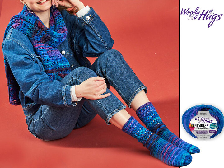 SCHAL UND HÄKELSOCKEN