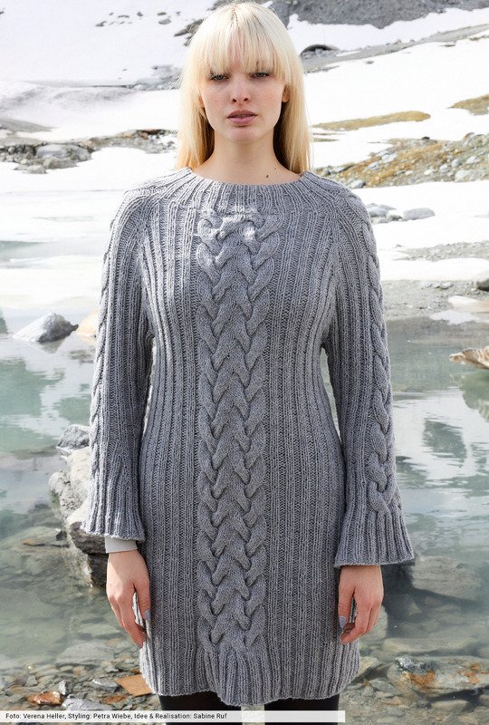 Nahtloses Kleid mit Zopfstreifen - Bild 5