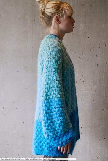 Gestreifte Jacke mit glitzerndem Beilaufgarn