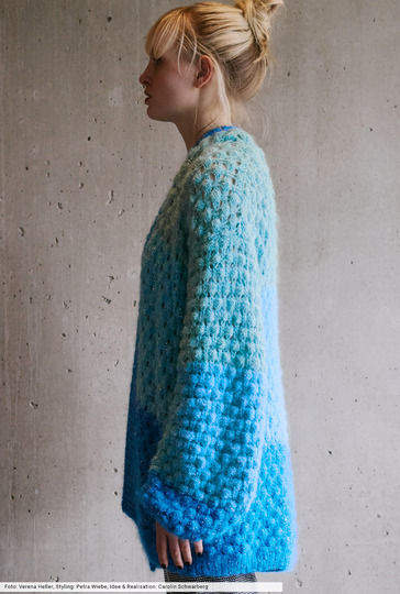 Gestreifte Jacke mit glitzerndem Beilaufgarn