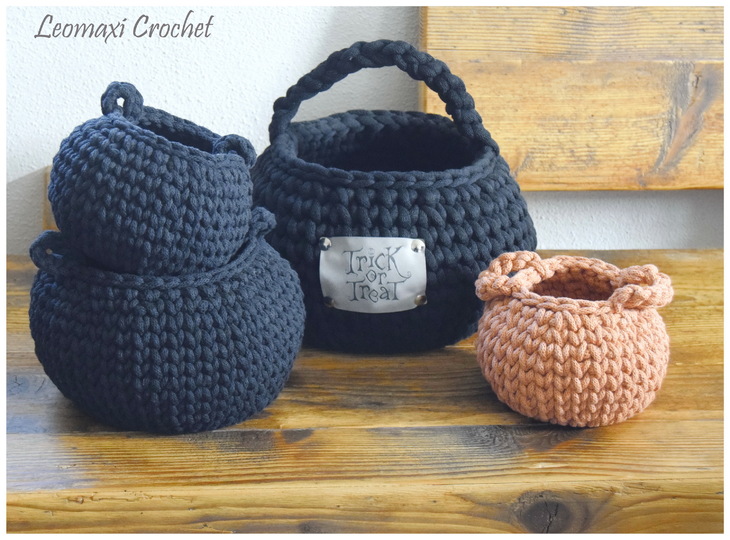 + SABRINA + Hexenkessel/ Kürbiskörbchen häkeln, Halloween Deko, Herbst