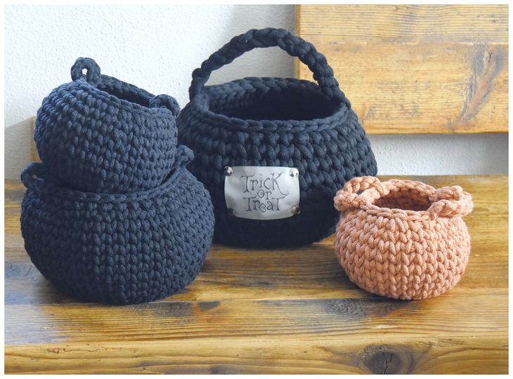 + SABRINA + Hexenkessel/ Kürbiskörbchen häkeln, Halloween Deko, Herbst