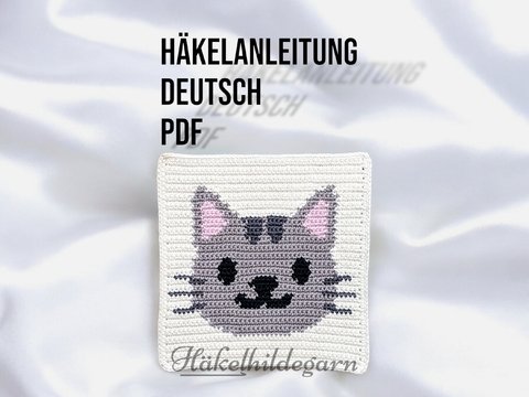 Häkelanleitung Katze im Quadrat