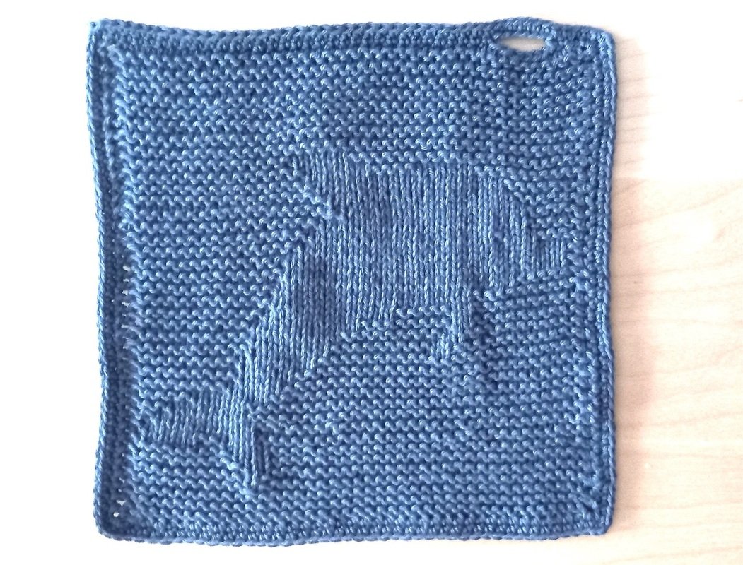 Delfin - Strukturmotiv im Quadrat, z.B. für Topf- oder Spüllappen