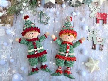 Häkelmuster Amigurumi Weihnachtspuppe Daniel, der Weihnachtself / Zwerg