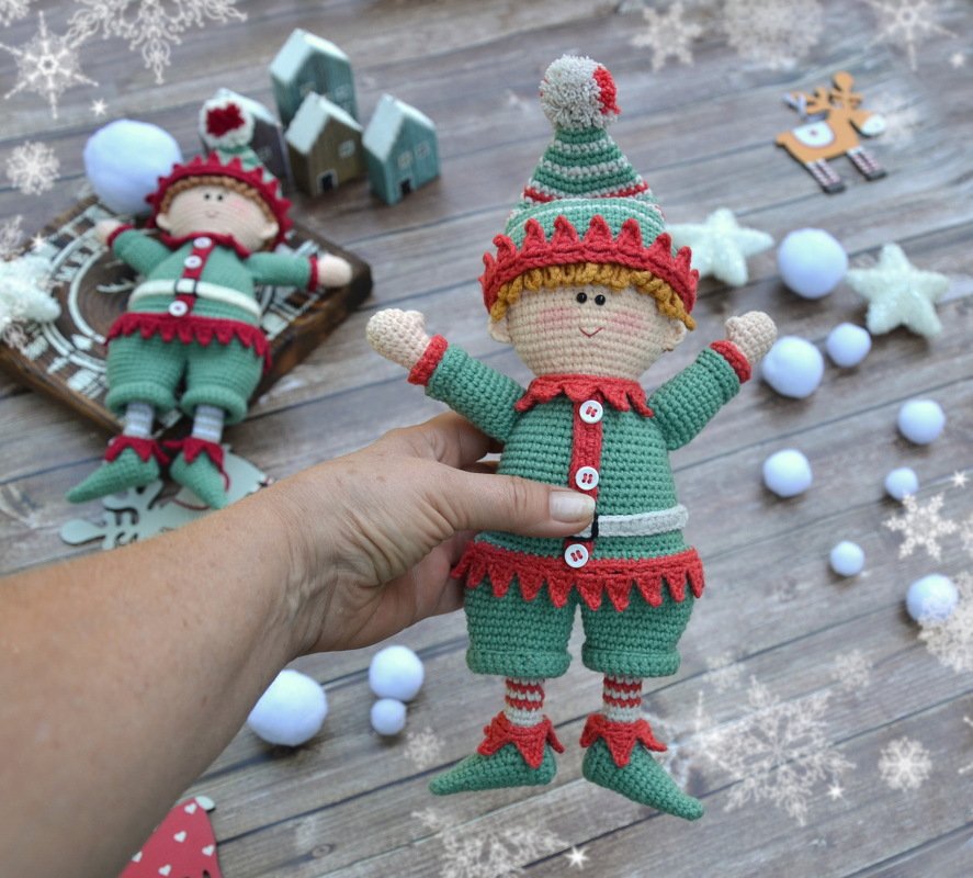 Crochet pattern Amigurumi Christmas doll Daniel, the Christmas Elf / Gnome - Image 2