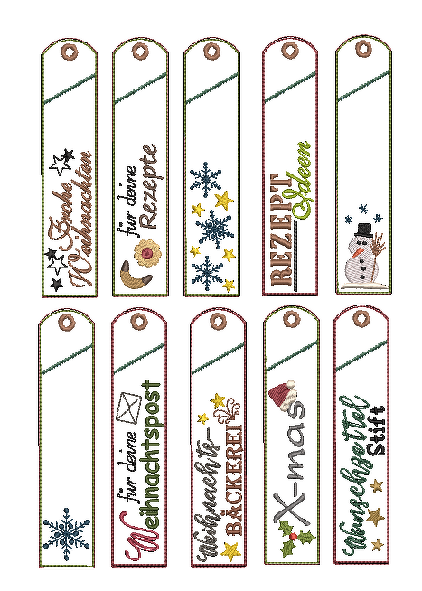 Stickdatei Weihnachten Advent Etuis Stifteetui schmal für einen oder zwei K - Bild 2