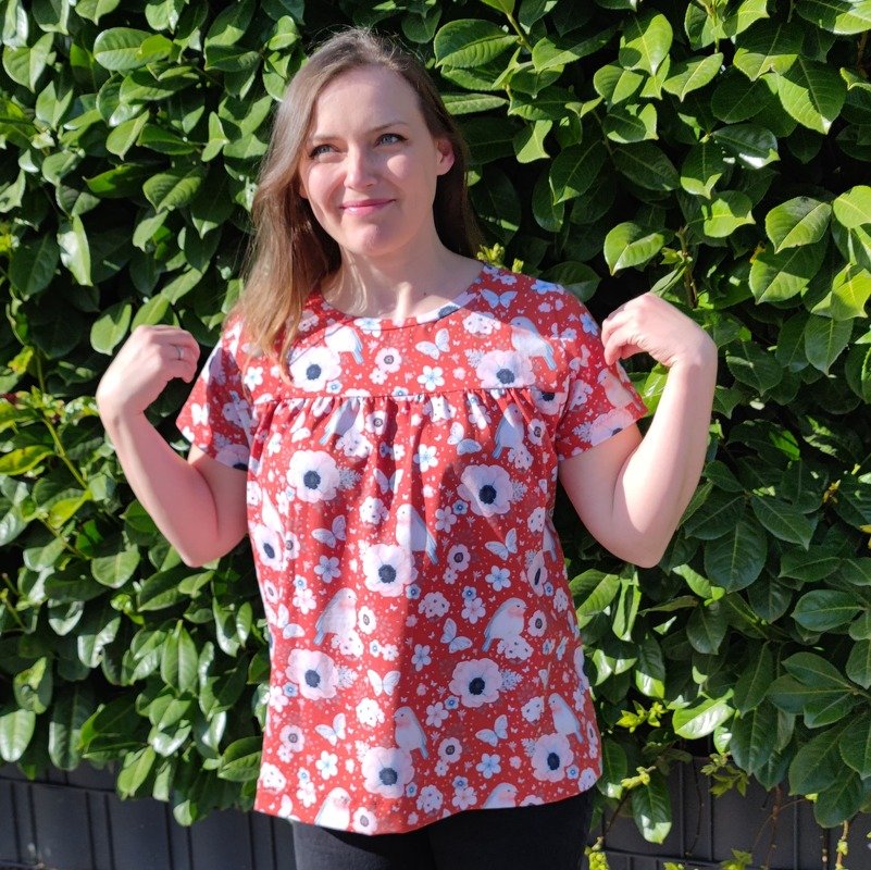 Schnittmuster Shirt Leonie Gr 34-54, langarm, kurzarm mit Passe + Nähvideo - Bild 7