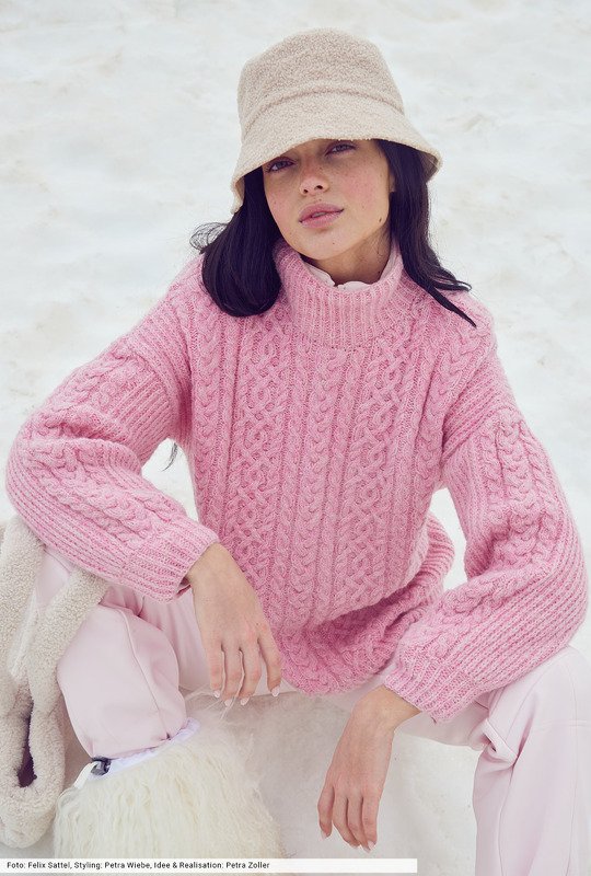 Pulli im Mustermix mit verschiedenen Zopfstreifen - Bild 6