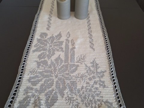 Tischläufer "Advent" Häkelanleitung Tapestry Technik