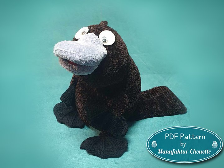 Schnabeltier "Henry", Nackenrolle / Kuscheltier aus Chenille, PDF Download