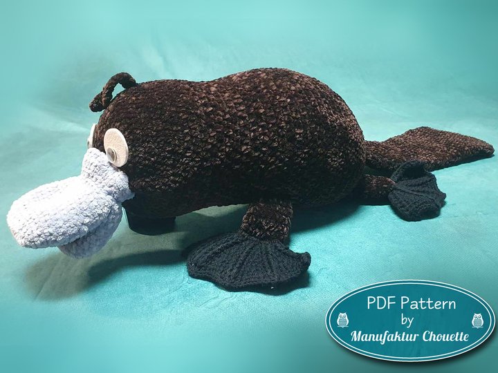 Schnabeltier "Henry", Nackenrolle / Kuscheltier aus Chenille, PDF Download