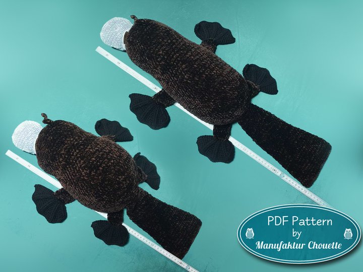 Schnabeltier "Henry", Nackenrolle / Kuscheltier aus Chenille, PDF Download