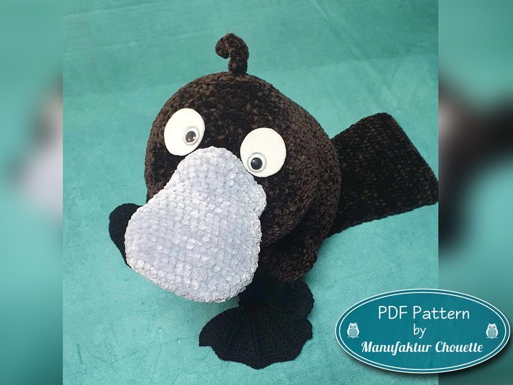 Schnabeltier "Henry", Nackenrolle / Kuscheltier aus Chenille, PDF Download