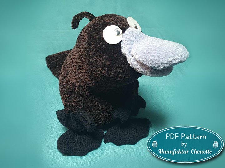 Schnabeltier "Henry", Nackenrolle / Kuscheltier aus Chenille, PDF Download