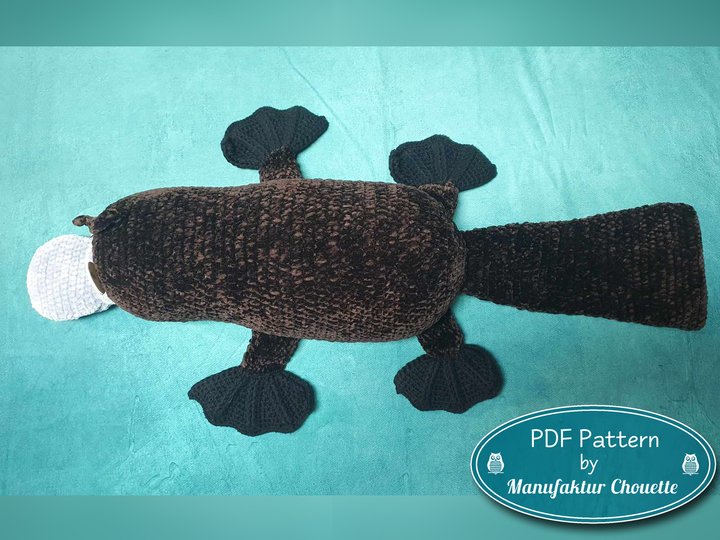 Schnabeltier "Henry", Nackenrolle / Kuscheltier aus Chenille, PDF Download