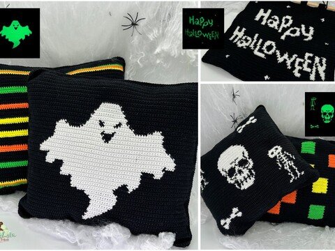 Kissen „Halloweeneindrücke“ - Häkelanleitung