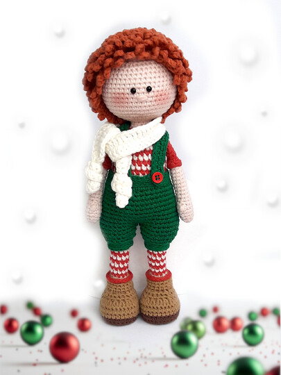 Crochet Amigurumi doll pattern Johnny, the Christmas Elf / Gnome