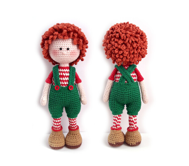 Crochet Amigurumi doll pattern Johnny, the Christmas Elf / Gnome