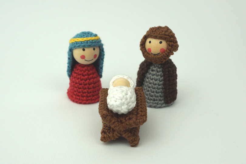 Krippe Maria Josef Jesukind Häkelanleitung