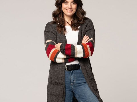 Strickanleitung Damenlongjacke "Sporty" 765005