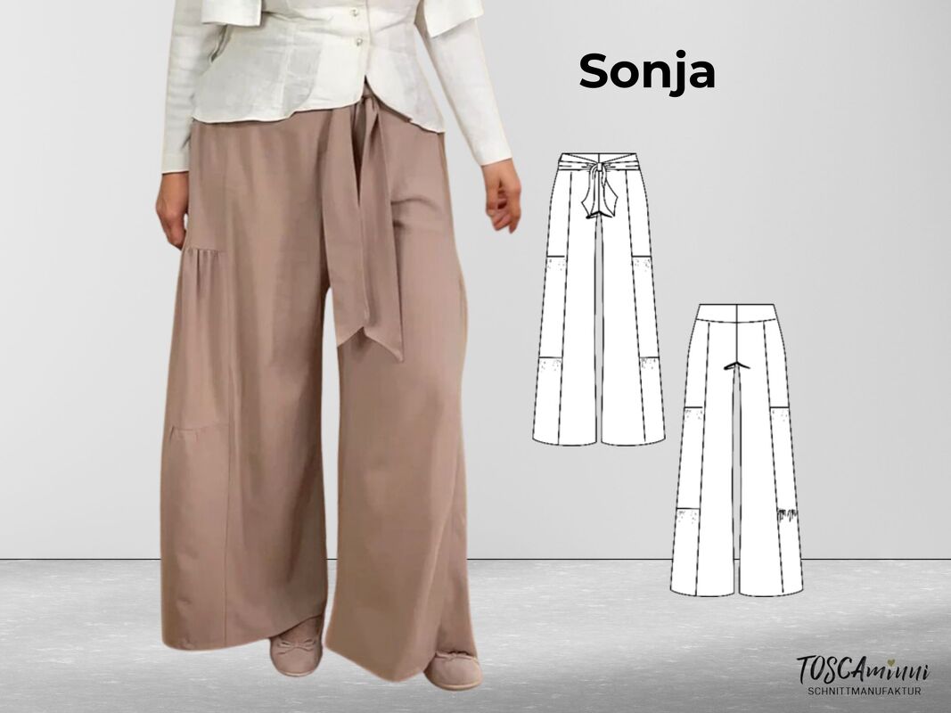 Schnittmuster für Palazzohose Sonja Gr. 34-54 - weite Sommerhose