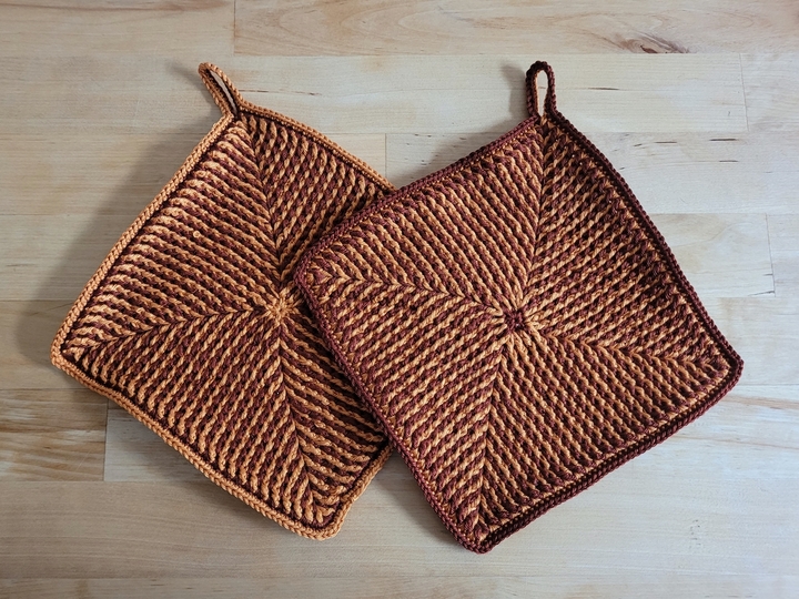 Topflappen im Brioche Muster