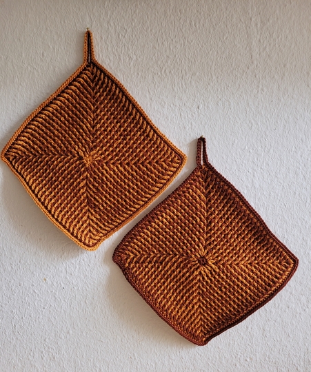 Topflappen im Brioche Muster