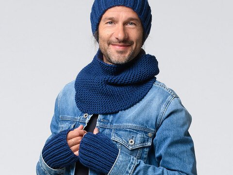 Strickanleitung Mütze, Loop und Handstulpen "Riga" 765024