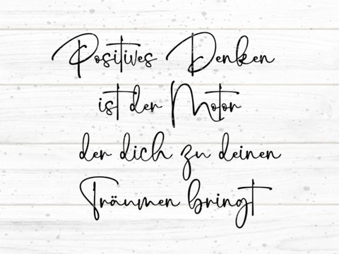 Positives Denken Plotterdatei SVG DXF FCM