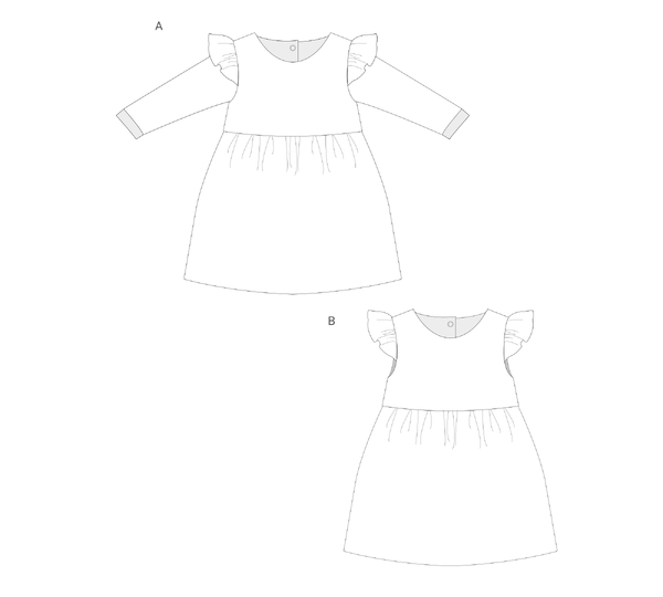 Girls Dress ELLA 2-in-1 PDF Sewing Pattern 0m–4y
